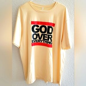 Brand New GOD OVER EVERYTHING Graphic Tee Men's Shirt